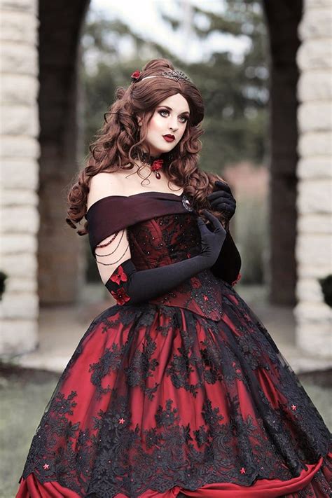 black and red gothic dress|More.